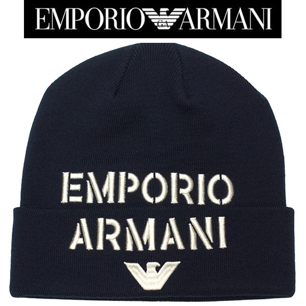 エンポリオ アルマーニ ニットキャップ 帽子 ニット帽 ネイビー ARMANI 627406 3F570 00035