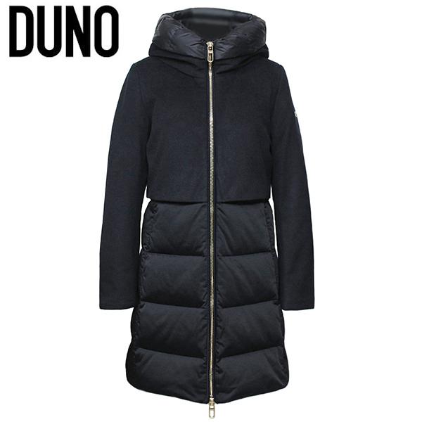 DUNO BALLON-X 異素材切り替えダウンジャケット ネイビー 42 DUNO デュノ ダウンコート ダウンジャケット レディース