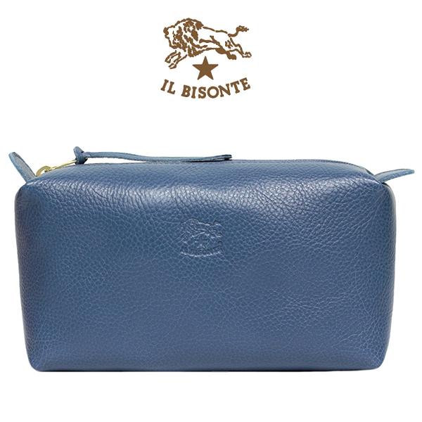 上品 IL BISONTE イルビゾンテ コスメポーチ 化粧ポーチ レザー バッグ