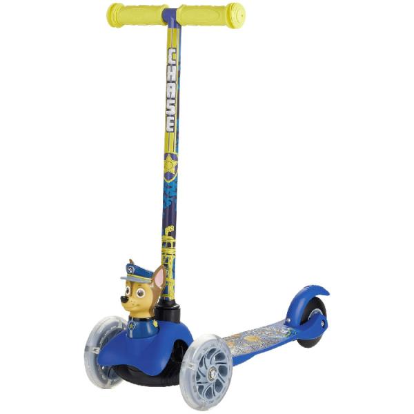 サイズ：本体(約)：L57×W23×H62cm対象年齢：3歳から5歳(33kg)まで(メーカー参照)子供達に大人気のパウパトロールから光るキックスクーター３輪のキックスクーターはスピードが出にくく、転倒しにくい事からはじめてのキックスクータ...