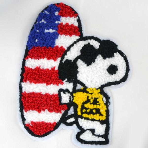 セット割/ ワッペン スヌーピー サーフボード L 全身 刺繍 キャラクター ディズニー ワッペン アップリケ SNOOPY