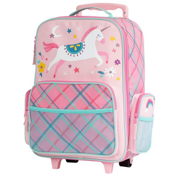 メーカー：Stephen Josephサイズ：15L×30W×46H cm重さ：1200g対象年齢：3歳から安全基準：CPSIA/ASTM仕様：外側収納はポケット3つ、それぞれにメッシュポケットがついています伸縮ハンドルは本体に収納可(地面...