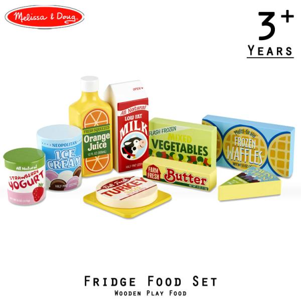 おままごと 木製 冷蔵庫 食材 フリッジセット Fridge Food Set