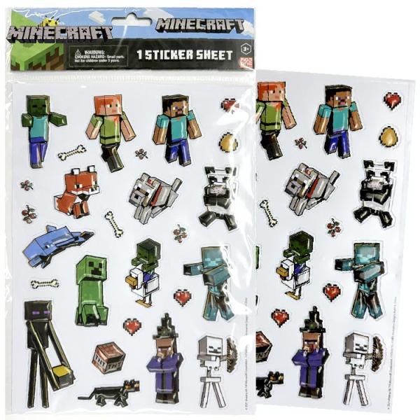 マインクラフト プクプク シール 26カット 立体 ごほうびシール 手帳 スケジュール ステッカー MINECRAFT