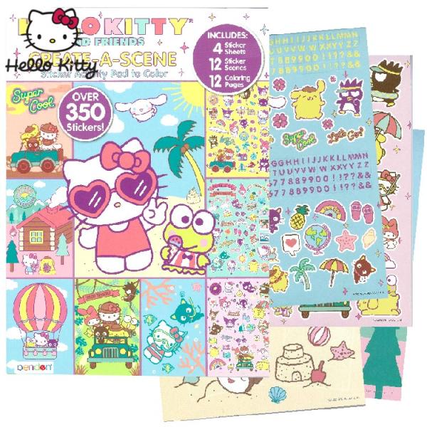 【当時物・極美品ハロー！レディリンぬりえ　2冊セット　シール付き sanrio ハローキティ シールブック 台紙付き ぬりえ ステッカーブック