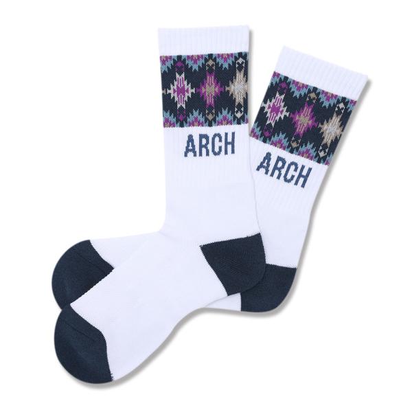 【商品名】ARCH native pattern crew mid. Ｓocks ユニセックス ジュニア バスケットボール ソックス 靴下 ミドルソックス 練習用 カジュアル デイリーユース・ ネイティブ・アメリカンに伝承される幾何学的な図...