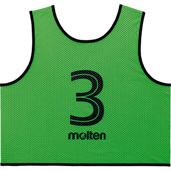 molten - モルテン 子供 ビブス 11番～20番 10枚 蛍光グリーン ゲームベスト 緑 molten モルテン ビブス ゲームベスト 10枚セット 番号入り 1-10