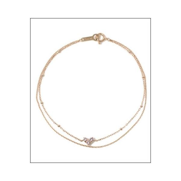 4℃（ヨンドシー） K10 ピンクゴールド ハートモチーフ ブレスレット