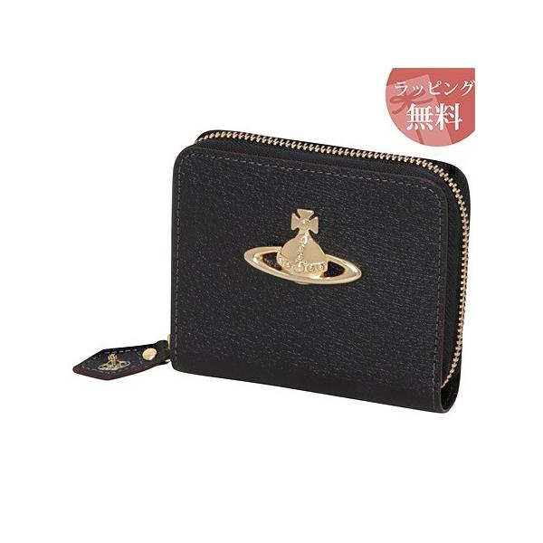 【美品】ヴィヴィアンウエストウッド 二つ折り財布　ラウンドジップ ブラック Vivienne Westwood ヴィヴィアンウエストウッド 財布 折財布 二