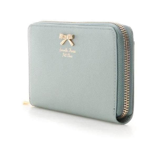 ラウンドジップ グリーン 長財布 Lounge グリーン 財布 Loungeのサマンサタバサ Samanthathavasapetitchoice 財布 フラワーリボンプレート Stp Paris サマンサタバサ