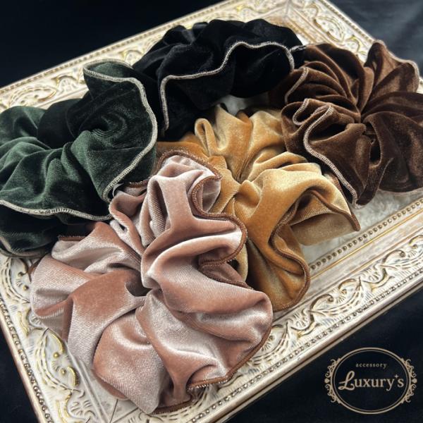 パリスキッズ シュシュ ベロア ヘアアクセサリー ヘアゴム シンプル