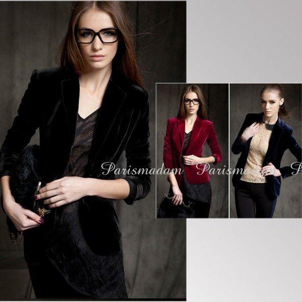 送料無料/ベルベットジャケット/ベロア/レディース/シングル