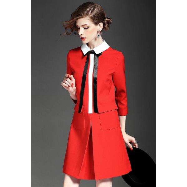 在庫セール レトロワンピース 膝丈 白襟 ７分袖 リボン ボックススカート 通勤 お出掛け 学校行事 送料無料 Buyee Buyee 日本の通販商品 オークションの代理入札 代理購入