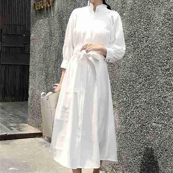 エレガンスシフォンワンピース ミモレ丈 長袖 シャツワンピース サッシュベルト ピンク ホワイト 通勤 お出掛け 送料無料 Op 1808 15 パリスマダム 通販 Yahoo ショッピング