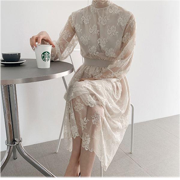 販売商品 総レースワンピース 長袖 シースルー オフホワイト パーティー セレモニー 結婚式 ギャザースカート きれいめ 上品 大人 Sからxl 送料無料 A1huh1818 割引アウトレット Www Nancy Bell Com