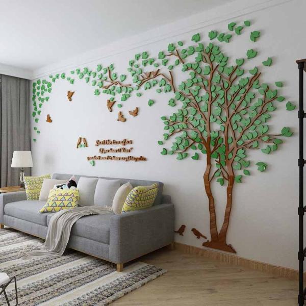 3D アクリルツリー ウォールステッカー 木 木の葉 アクリル壁紙 飾り diy はがせる 装飾 シール 壁 ホーム リビングルーム ベッドルーム  インテリア :akuriru09-6:ParisRose 通販 