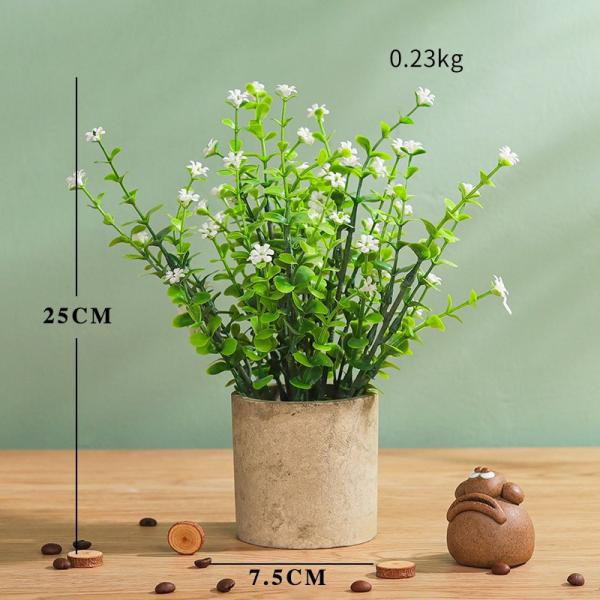 人工花植物カラリリーフェイク鉢植木オフィスのための黒いポット 家庭装飾屋内屋外キッチンホームパーティー装飾 新作人気モデル 人工植物ミニ盆栽,小さなシミュレートされた木のポット,偽の花,オフィステーブルの鉢植え,家と庭の装飾