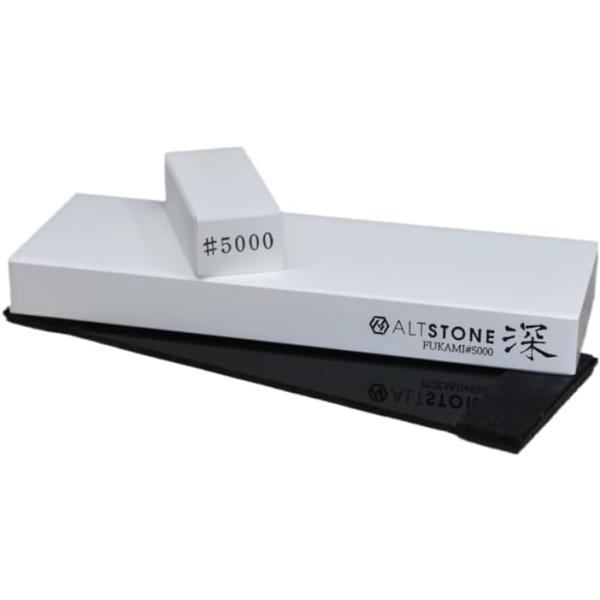 【商品名】ALTSTONE 深(FUKAMI) 5000番 滑り止めマット付き【サイズ】180×60×20mm注意）刺身包丁のような長い包丁を研ぐ方にはお勧めしませんので、ご購入をお控えください。【粒度】#5000【商品特徴】(1) 国産：...