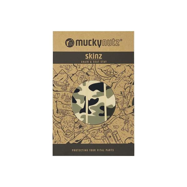 ブランド：Mucky Nutz（マッキーナッツ）商品名：Skinz Stay Protection（スキンズステープロテクション）カラー：カモ、クリア、コントアー、バイキングシールタイプのフレームプロテクション