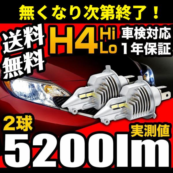 H4 LEDバルブ LED ヘッドライト 10000円 アウトレット 実測値 5200lm 