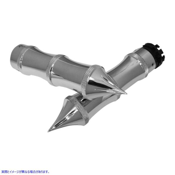 ysAiz P[upN[gCoObv ANgjNX ACCUTRONIX Chrome Tribal Grips for Ca GR100-LC #DRAG #06301450