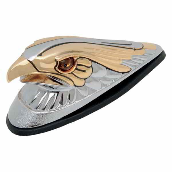 互換品】 ライト付きゴールドイーグルヘッド - アンバーアイ ラージ