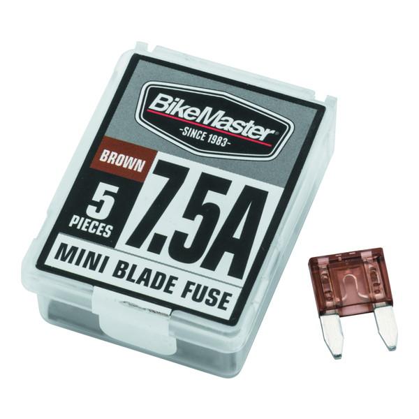 【並行輸入品】 バイクマスター 5 ピース 7.5A 交換用ミニブレードヒューズ BikeMaster BKM Fuses 取寄せ T14 152443