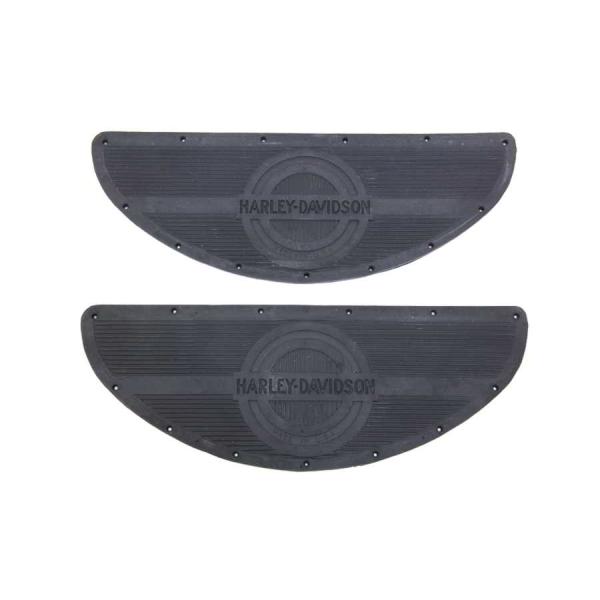 Harley Davidson 28-0858 ブラックラバーフットボードマットセット 