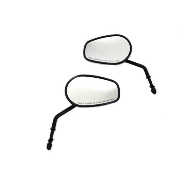 【互換品】 34-0413 ブラックテーパー凸面ミラーセット 取寄せ Vツイン Black Taper Convex Mirror Set (検索用／