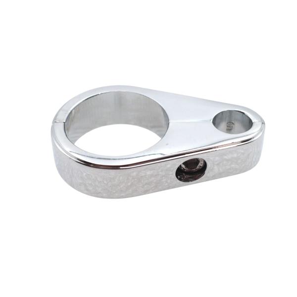 【互換品】 37-8915 クローム クラッチ ケーブル クランプ 1-1/8 インチ 取寄せ Vツイン Chrome Clutch Cable Clamp 1-1/8 i