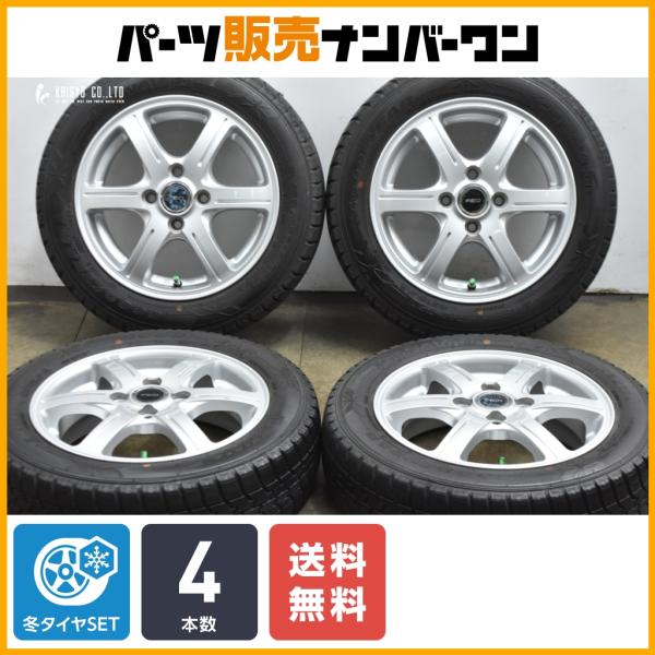 インチ スズキ ホイール 155/65R14 冬用タイヤ付きPCD100/4穴 交換用に】FEID 14in 4.5J +46 PCD100 グッドイヤー アイスナビ6 155