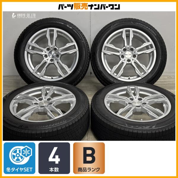 【程度良好品】ユーロテック ガヤ5 18in 8J +40 PCD112 ブリヂストン ブリザック VRX3 225/55R18 アウディ A6 C8 スタッド
