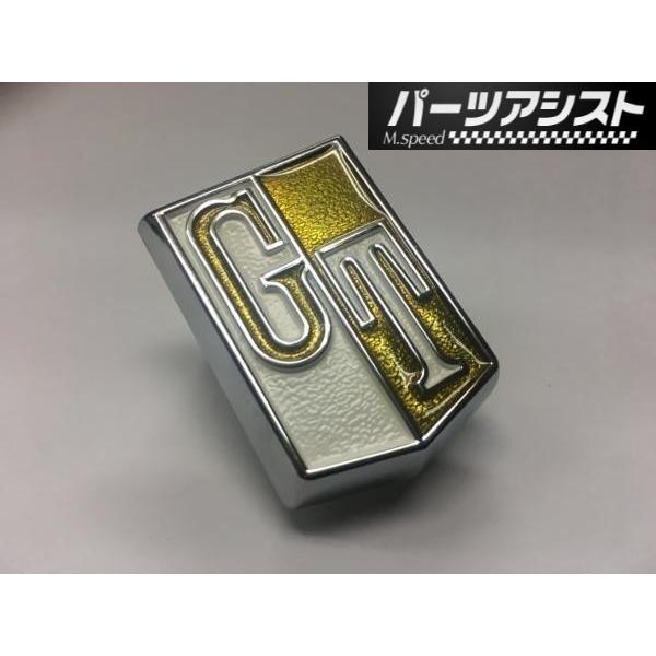 ハコスカ 4ドアフロントフェンダーエンブレム GT 金 バッジ PGC10 C10