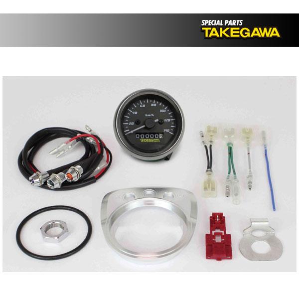 スーパーカブ　武川　スピードメーター SPECIAL PARTS TAKEGAWA / Dタイプ ブラック&ホワイト スピード