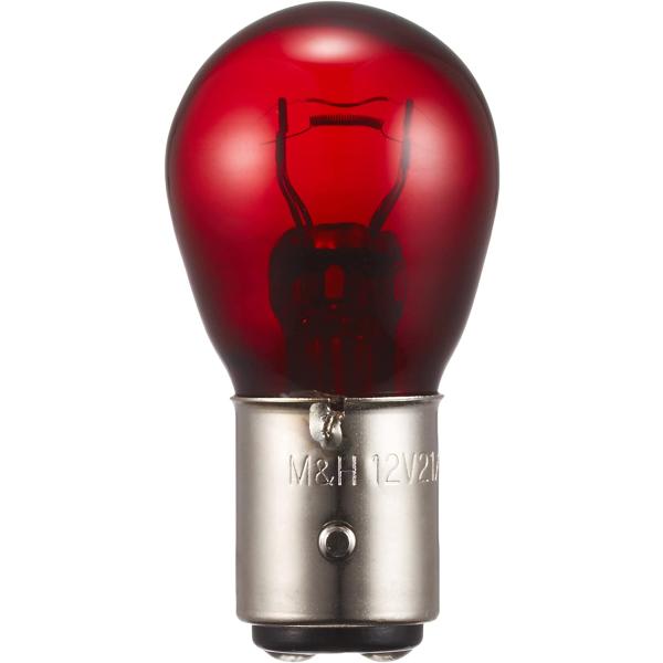 【2月27日出荷】M&amp;Hマツシマ 電球 12V21/5W レッド S25 BAY15D 1個入 1P3407RE ライト バルブ