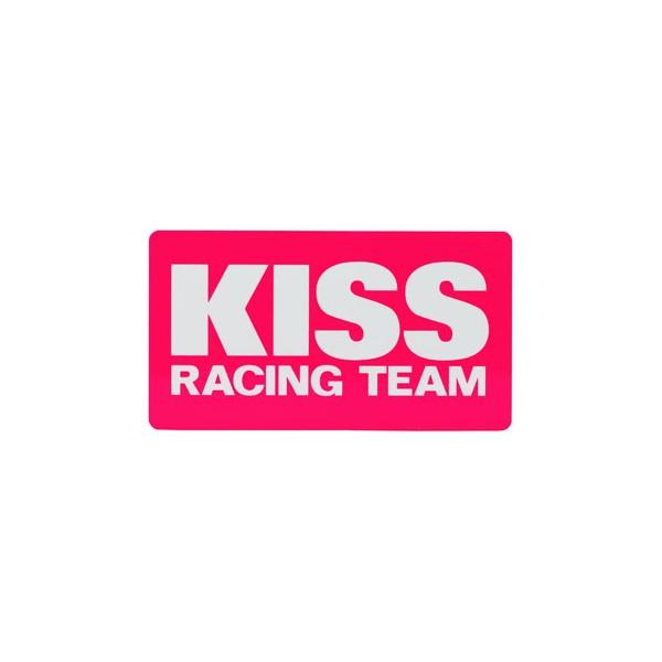 キジマ KISS Racing Team ステッカー [ピンクベース×白文字 Sサイズ] K1481