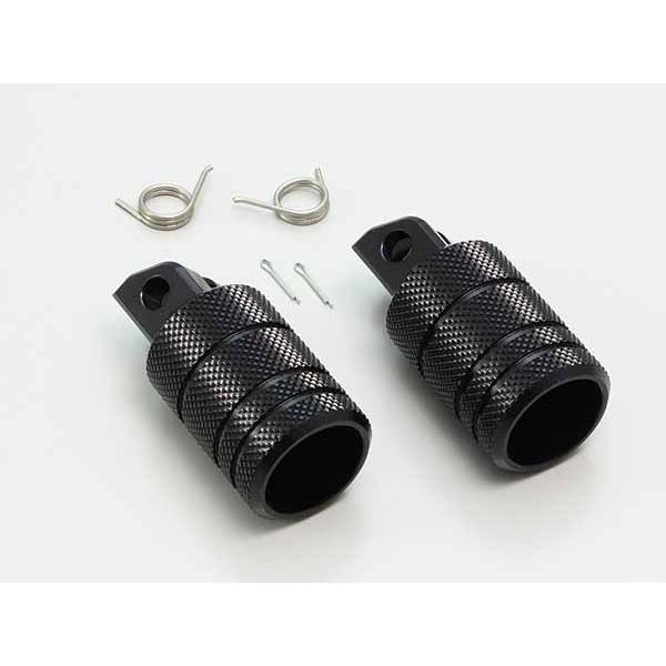 カラー：ブラックアルマイトアルミ合金削り出し ビックサイズテップフロント用外径φ45mm/ステップ部長さ65mm強化リターンスプリング付き 【適合車種】レブル250[MC49]レブル250S(2017〜2023)[MC49]レブル500(2...