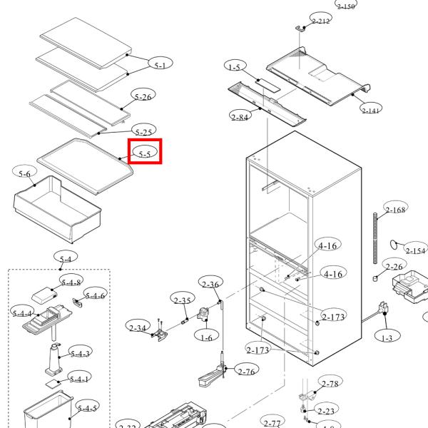シャープ SHARP 冷蔵庫 固定棚 仕切棚（チルドケース上） 2019452564