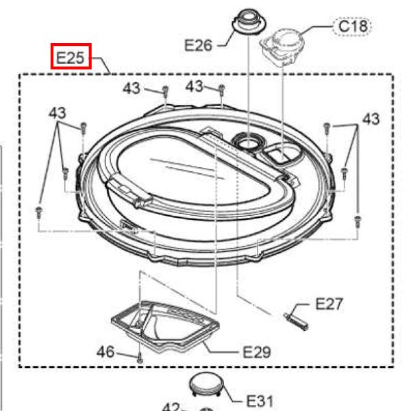 Panasonic（パナソニック） 洗濯機 脱水槽カバーユニット AXW32243LNL1