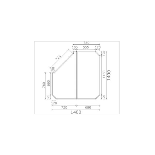 風呂蓋　パナソニック Panasonic パナソニック 風呂ふた（1400ミリ×1400ミリ 組みフタ 変形 2