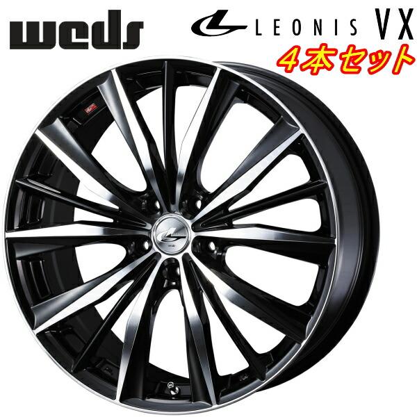 美品 WEDS ウェッズ レオニス VX 18インチ  4本セット WEDS Weds LEONIS VX ホイール4本Set ブラック/ミラーカット 7.0