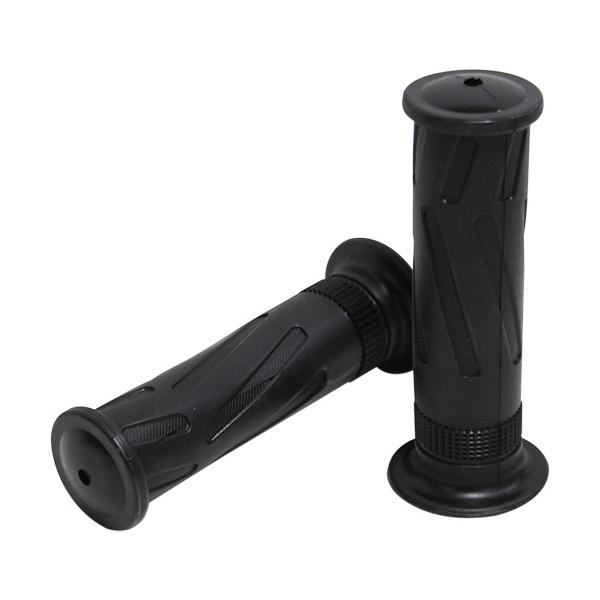 適合車種：7/8インチ(22.2mm)ハンドル用タイプ：非貫通商品サイズ：グリップサイズ：全長115mm 内径サイズ：右側φ25mm/左側φ22mm単位：1セット