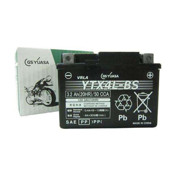 GSユアサ YTX4L-BS(液入充電済) VRLA(制御弁式)バッテリー YTX4L-BS-C バイク 密閉型MFバッテリー
