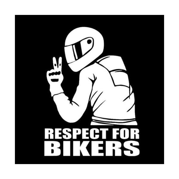 切抜防水 粘着シール RESPECT FOR BIKERS ホワイト 外装 エナジープライス