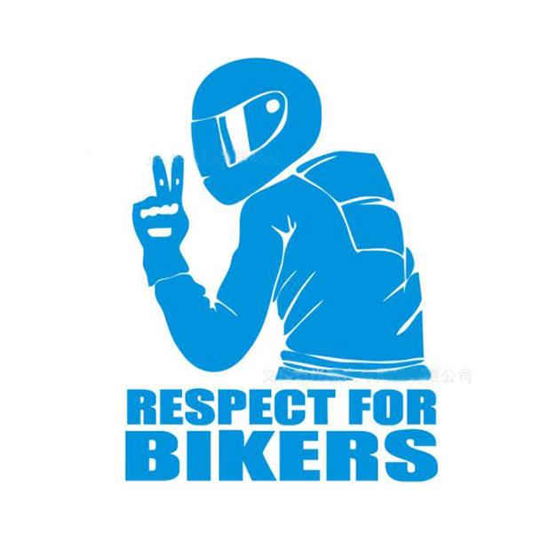 切抜防水 粘着シール RESPECT FOR BIKERS ブルー 外装 エナジープライス
