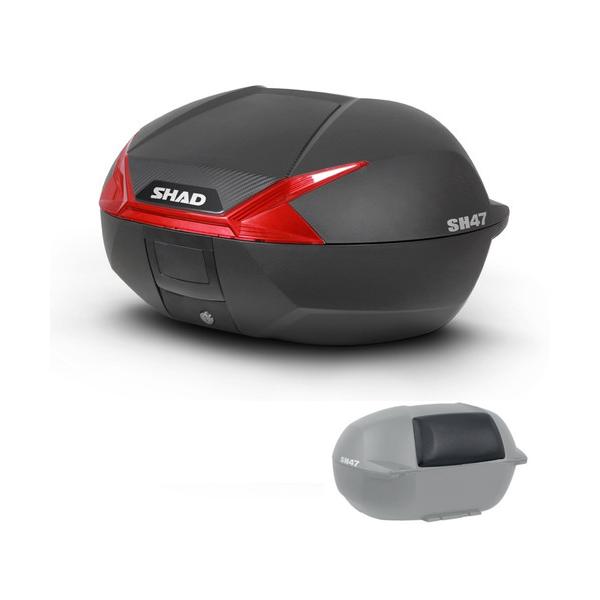 SHAD(シャッド) 【セット品】SH47 トップケース レッド カーボン 