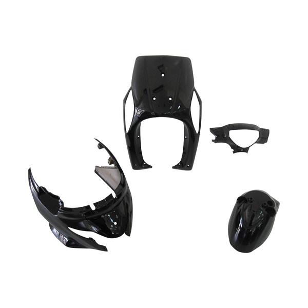 レッツ4　外装4点セット　ブラック　新品 スズキ レッツ5 CA47A 外装 4点 カウル セット ブラック PFP : パーツ