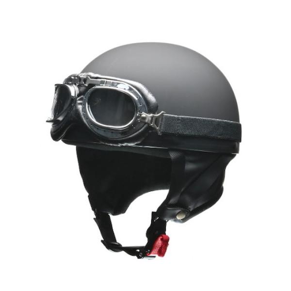 他サイト： リード工業(LEAD) CROSS CR-751 ビンテージハーフヘルメット マットブラック LL(XL) バイク 半帽ヘルメットの商品画像