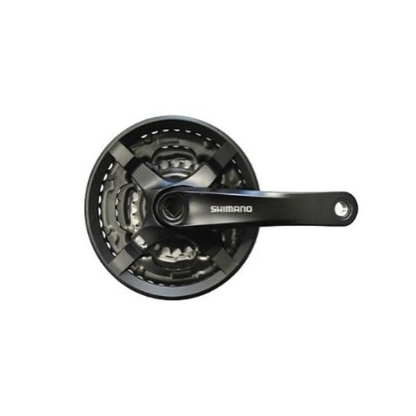 SHIMANO(シマノ) 【純正部品】クランクセット 8/7/6×3S 42/34/24T ガード付き EFCTY501C244CLB ブラック EFCTY501C244CLB 自転車