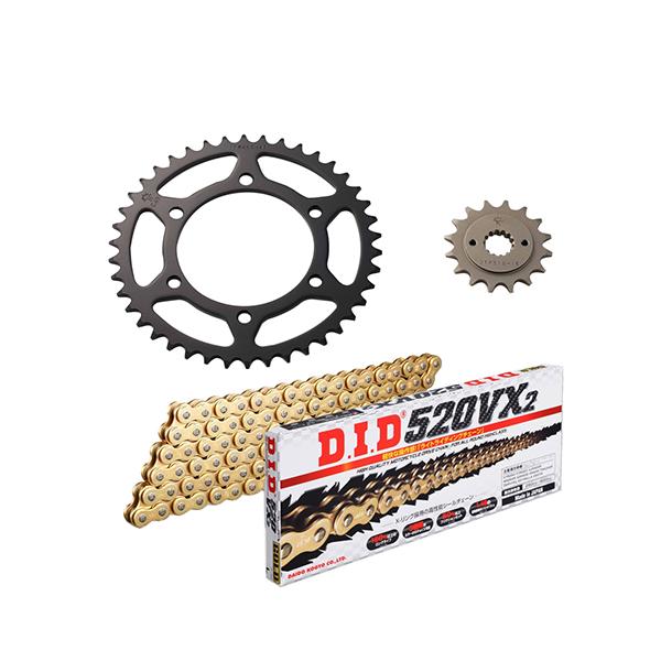 メーカー品番：DK-07G適合車種：ゼファー400χ[97-08]カラー：ゴールドタイプ：MT駆動系商品サイズ：520-108L単位：1セットセット内容/付属品：フロントスプロケット×1、リアスプロケット×1、チェーン×1、カシメジョイント×1